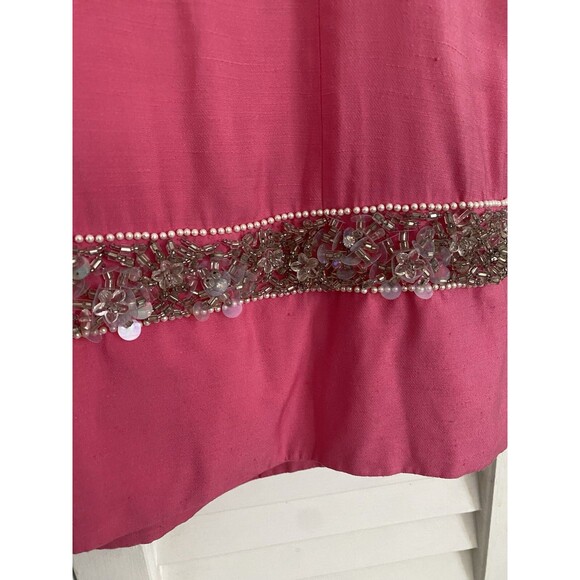 Lilly Pulitzer Jubilee Collection Beaded Shift Dress Pink White 4 Small - Picture 4 of 11